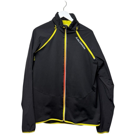 Salomon Womens XL Black Clima-Wind Full Zip Cycling Convertible Vest Jacket Bike - Picture 1 of 12